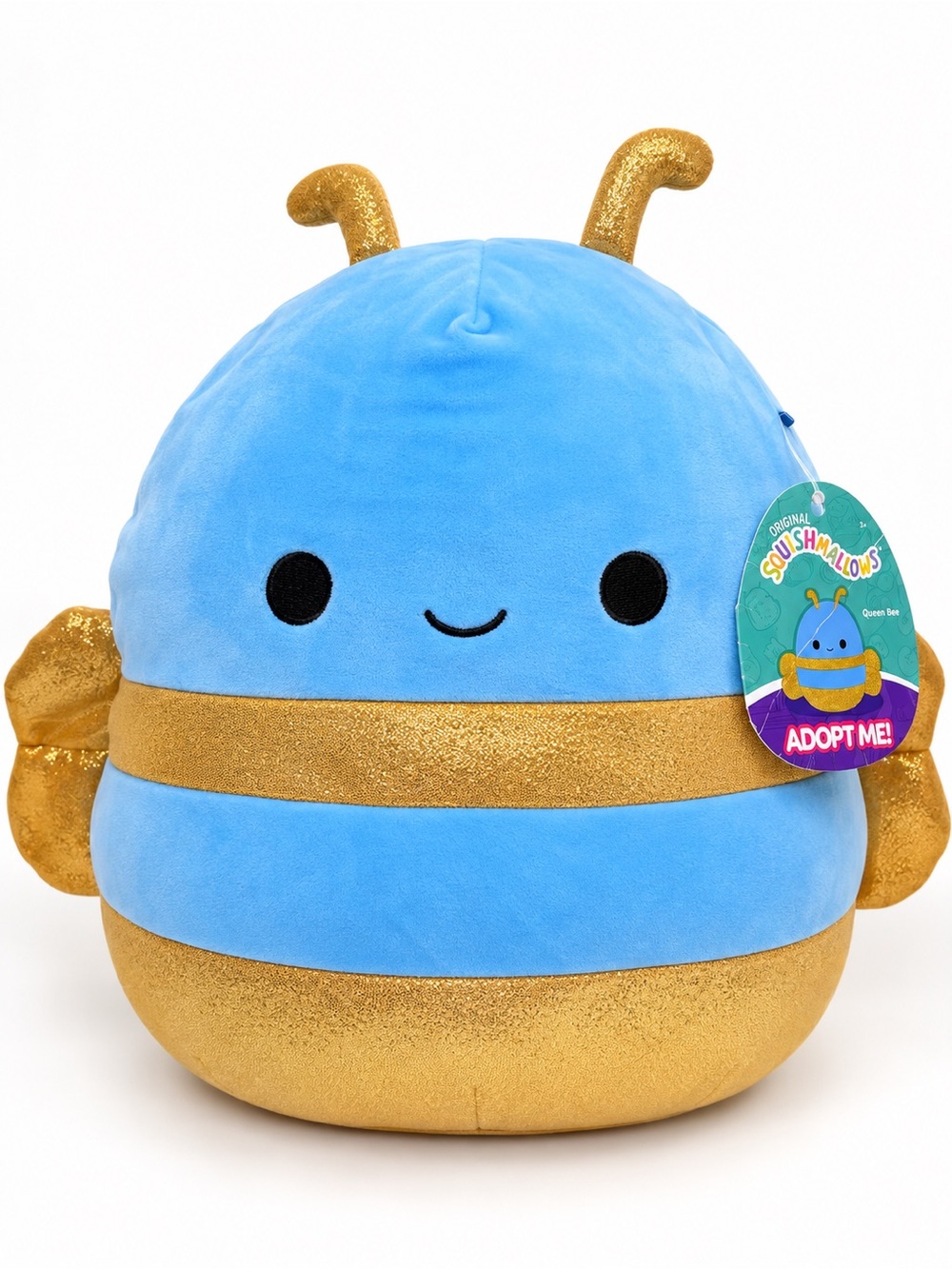 Squishmallows Adopt Me Queen Bee 14” Blue Gold Plush NWT Roblox 2023